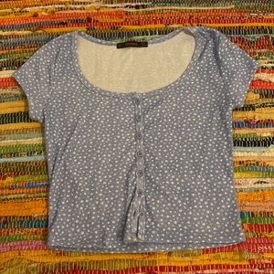 ☁️ Blue Button Up Top